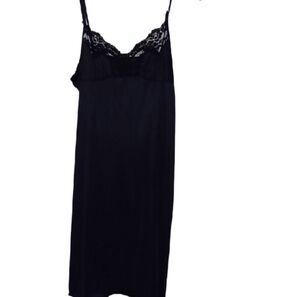 - Elegant Black Lace Trim Slip